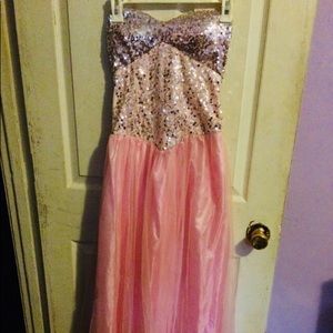 Pink formal dress (strapless dress)